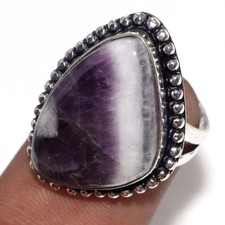 925 Silver Plated Chevron Amethyst Ring US 6.5 Gift For Sister Fashion Sale GW