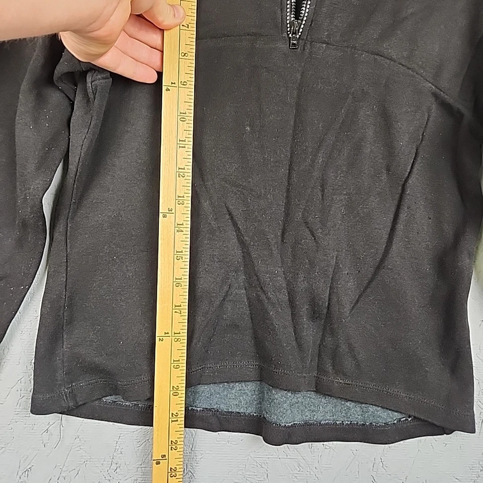 Horny 蟾蜍套衫女式中号黑色轻便高性能拉链健身房毛衣  — 第 4/4 张图片