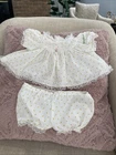 Cute Vintage Cabbage Patch Kids Yellow Rosebud Frilly a Line Dress Bloomers Read