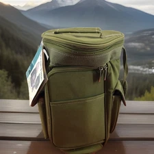 Picnic Time Meritage olive Green Two Bottle Wine Hiking Bag