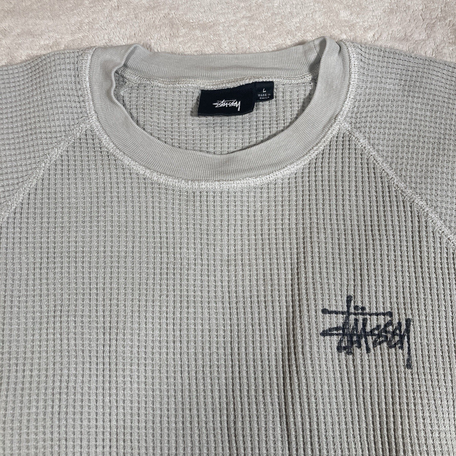 Stussy Basic Thermal Raglan Thick Long Sleeve Waf… - image 2