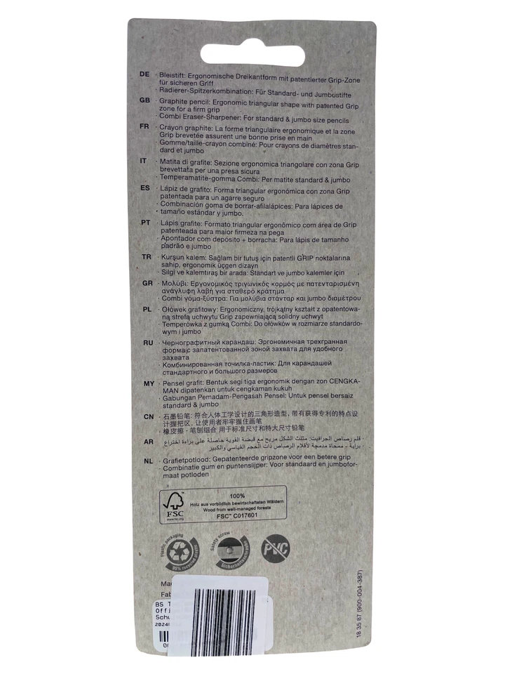 FABER CASTELL Set Grip Two Tone 2 Bleistifte mit Radierer-/Spitzer-Kombi, pink - Bild 2 von 3