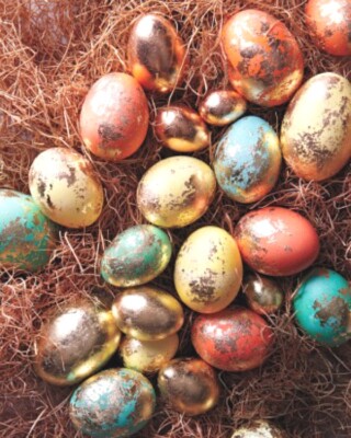 5 flüssige Farben & Gold Glanz Osterei Färben Farbe Dekorieren Basteln Kunst