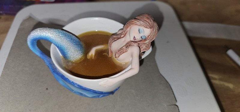 AMY BROWN Relax MERMAID Coffee Mug Green Tea Mystic Fantasy Nautical 