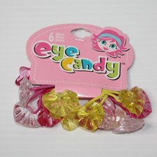 Eye Candy Girl's 6 Piece Hair Ties with Colorful Hearts 3 4 5 6 7 8 9 10 11 NEW