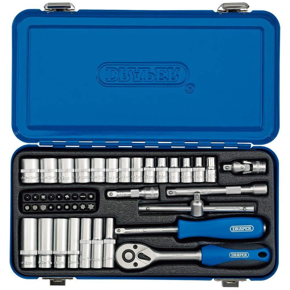 Kit Draper 16365 Chiavi a Bussola 1/4" Acciaio Cr-V 45 Pezzi Professionale