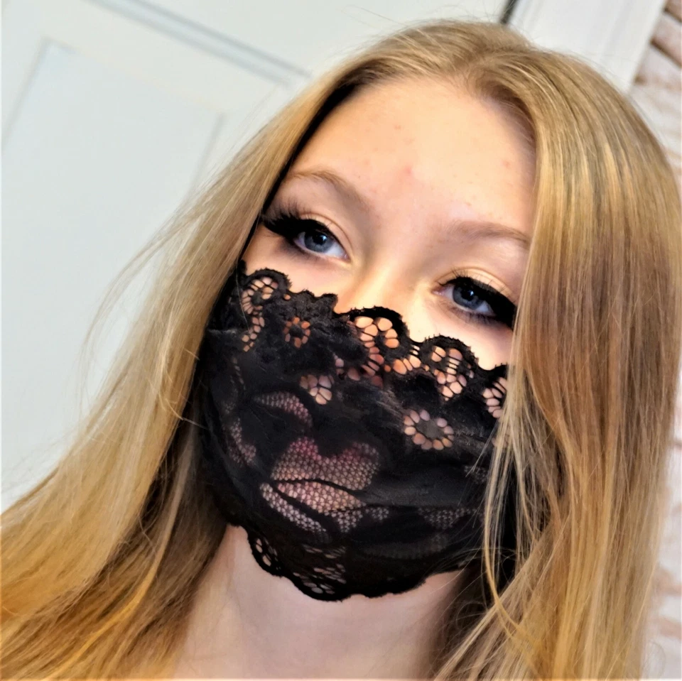 MASCARILLA DE ENCAJE NEGRA FIESTA Elegante con correas ajustables para las orejas Regalo de vacaciones para mujeres Foto 2 de 4