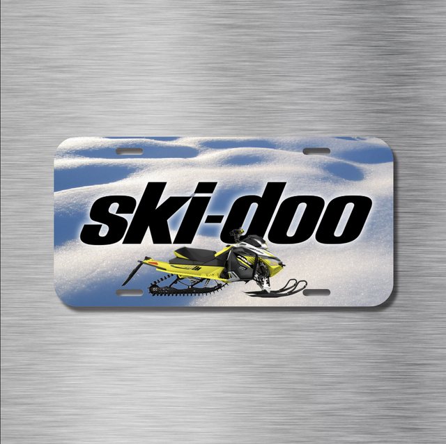 Skidoo Ski Doo Snowmobile Vehicle License Plate Front Auto Tag Snow
