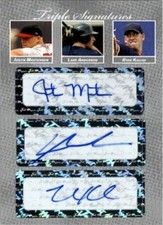 2008 Justin Masterson * Lars Anderson * Ryan Kalish Rookie SILVER Auto #/25