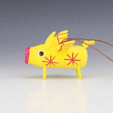 NATIVE AMERICAN NAVAJO FOLK ART FLYING PIG ORNAMENT BY CHANDLER BEGAYE