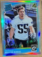 2018 Donruss Optic Rated Rookie #192 Silver Holo Braxton Berrios RC Miami Dolphi