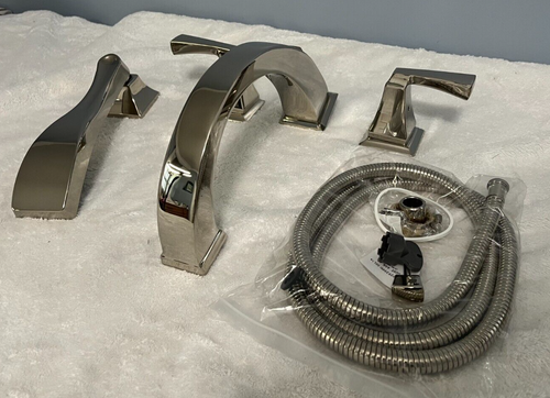 Delta Dryden Deck Mounted Roman Tub Filler Trim with Lever Handles/ Hand Shower - Picture 3 of 4