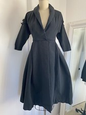 1940s 1950s True Vintage Art Deco Princess Coat Dress w/ Bows Fit  Flare XS