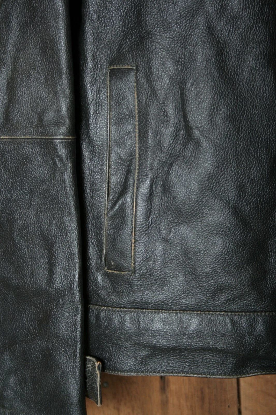 DECODED Brown Leather Fleece Lined Motorcycle Jacket Men's Sz. XL - product detail image 4
