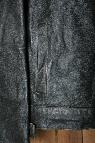 DECODED Brown Leather Fleece Lined Motorcycle Jacket Men's Sz. XL image 4