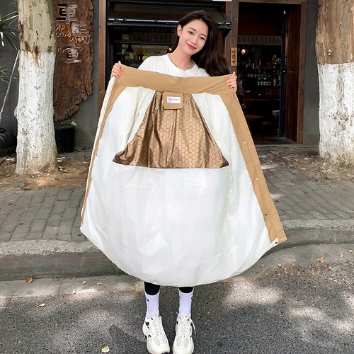 Mujeres Abrigo Cálido Suelto Largo Con Capucha Algodón Invierno Acolchado Parka Informal Prendas de abrigo Talla - Imagen 19 de 29
