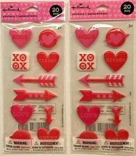 Valentine's Day Stickers HEARTS  ARROWS Puffy Shape Pillow Stickers Lot 2 Packs