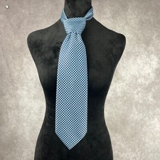 Vintage Sears The Mens Store Necktie Blue Red Geometric Pattern Thick Mens Tie