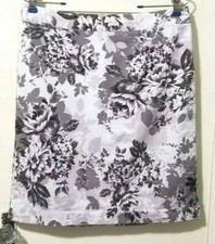 FLASH SALE! Women Van Heusen Studio sz 6 Skirt Small Gray White Floral Lined Zip