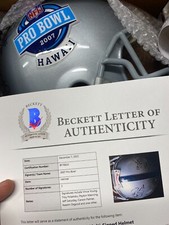 PEYTON MANNING POLAMALU 2007 SIGNED AUTHENTIC F/S PRO LINE BOWL HELMET-BAS LOA