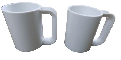 Vtg Lot Set 2 Heller MaxMug Design By Massimo Vignelli White Melamine Mugs Cups