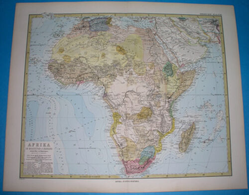 1882 RARE ORIGINAL MAP SOUTH AFRICA TOGO CONGO UGANDA KENYA MOROCCO EGYPT GUINEA - Picture 1 of 9