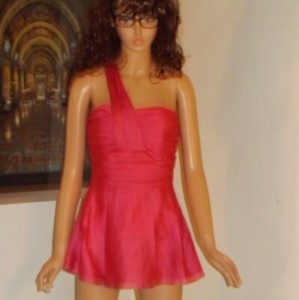 topshop pink one shoulder dress