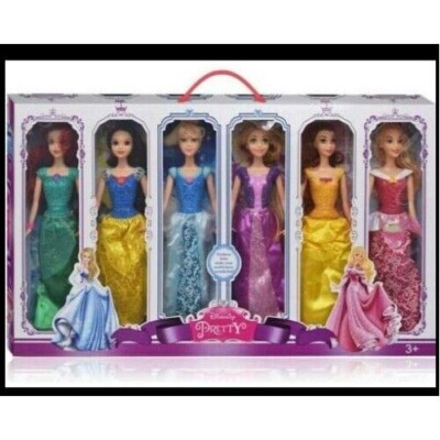 Diversity Pretty Princesses Disney Puppe 6-teiliges Set vorgeben zu spielen Geschenk Neu