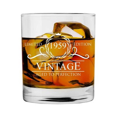 1959 60th Birthday Gifts For Women And Men Whiskey Glass Funny