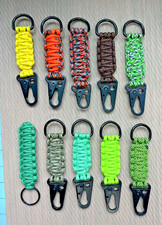 Qty 10 - Handmade Paracord Lanyard Keychain w/ Carabiner Survival Tactical