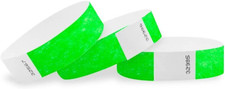 Neon Green 3/4" Tyvek Wristbands - 500 Pack Paper Wristbands for Events