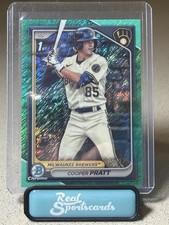 ~ Cooper Pratt 2024 Bowman Chrome Prospects Aqua Shimmer Refractor /125 #BCP-137