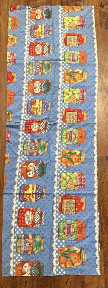 Joan Kessler Concord Fabric CANNING JARS Vtg 1993 Kitchen Cotton 15 x 46” - Image 2 of 3