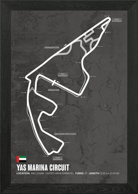 Yas Marina Circuit Gerahmtes Wandbild Poster Leinwanddruck Bild