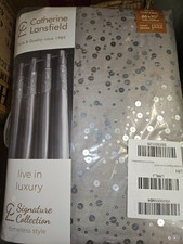 Image of Catherine Lansfield Glitzy Sequin Eyelet Curtains
