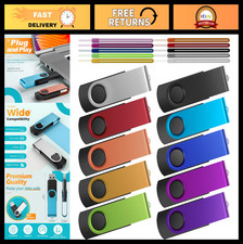 64GB USB Flash Drive Pack of 10 - Bulk Thumb Drives, High-Speed USB 2.0 Storage