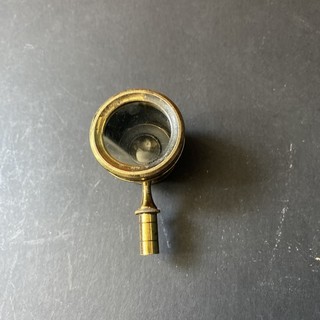 ANTIQUE 19THC VICTORIAN BRASS GLASS MAGNIFYING GLASS MICROSCOPE LENS