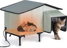 Heated Cat House Outdoor Cat House Insulated Large Elevated Weatherproof Shelter