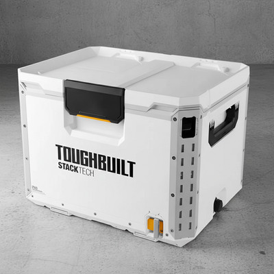 ToughBuilt StackTech Large Tool Box White - Heavy Duty Modular Storage System