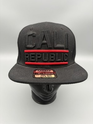 Snapback Cap Schwarz Flat Cap Streetwear Cali Republic L.O.G.A.