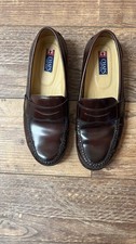 CHAPS Men’s Brown Leather Penny Loafers Size 9.5 Casual Dress Shoes