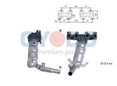 Oyodo Katalysator Kat für FIAT PANDA (169) Seicento / 600 Schrägheck (187) Euro