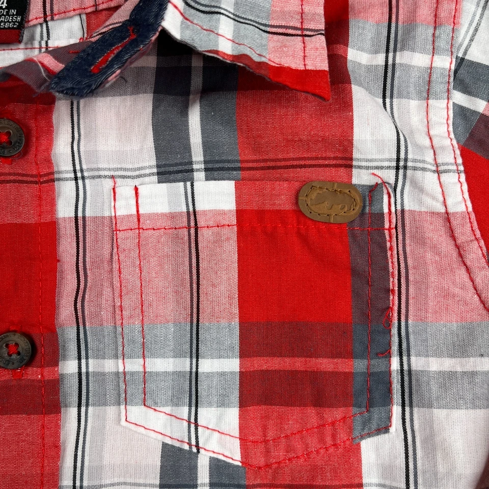 Camisa Ecko Unltd Niño Pequeño Talla 4 Roja Cuadros Informal Estampado Gráfico Informal Foto 3 de 4