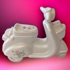 Berger Italian Vespa Scooter Figurine Italy Iridescent Floral Art Hand Painted