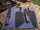 Pack of 4 Custom Handmade Chef Knife Set Wood Handle Kitchen Knives Leather Roll — photo 8