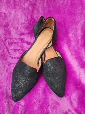 Joie Florence D'orsay Flats Sparkling Gunmetal Grey Size 41/10.5