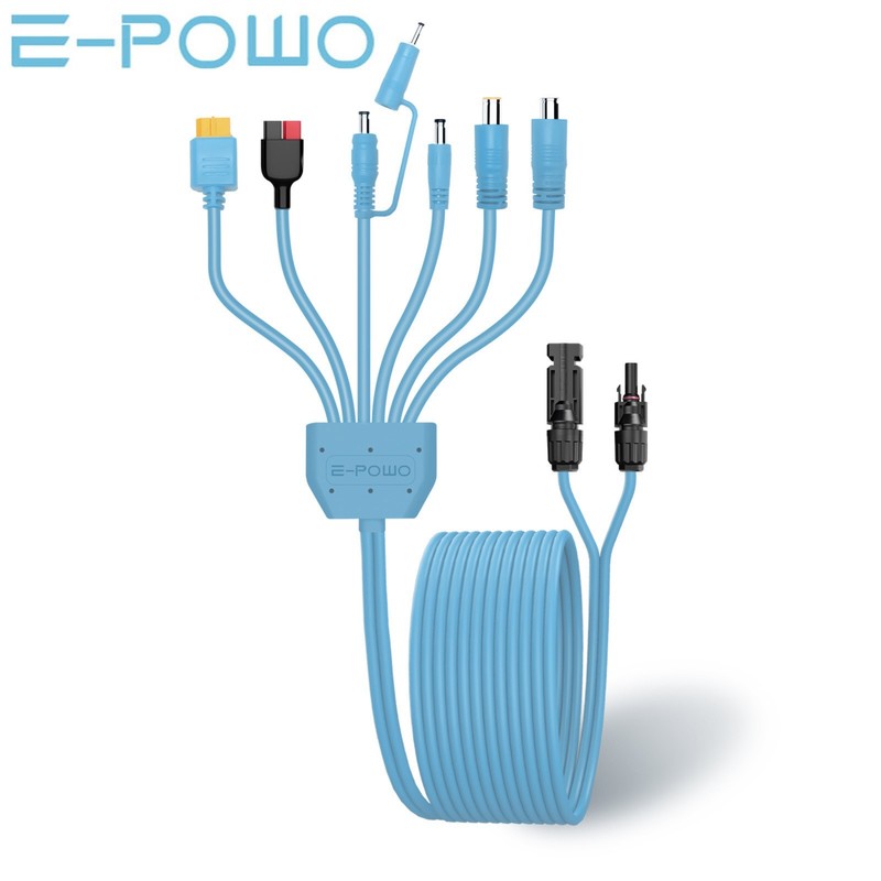 E-POWO 7-in-1 Solar Panel Connector Kit Universal MC-4 Cable to DC Power Station