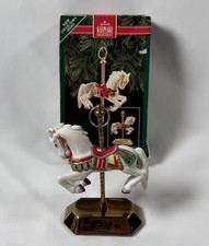 Hallmark Keepsake Ornament 1992 Tobin Fraley Carousel #1 Porcelain And Brass