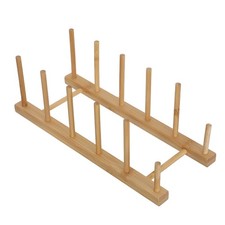 Compact Dish Drying Stand Wooden Puppet Bracket Countertop Plate Holder