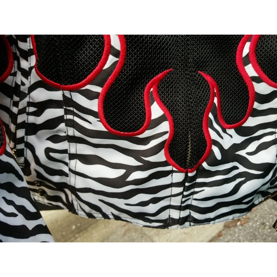 Power Trip Women’s Padded Motorcycle Jacket Street Unit 333 Black Zebra Sz Small - Image 2 of 4